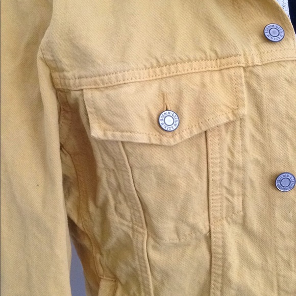 S LOGG Denim Jacket Jean Gold Mustard Slim Waist - Picture 3 of 10